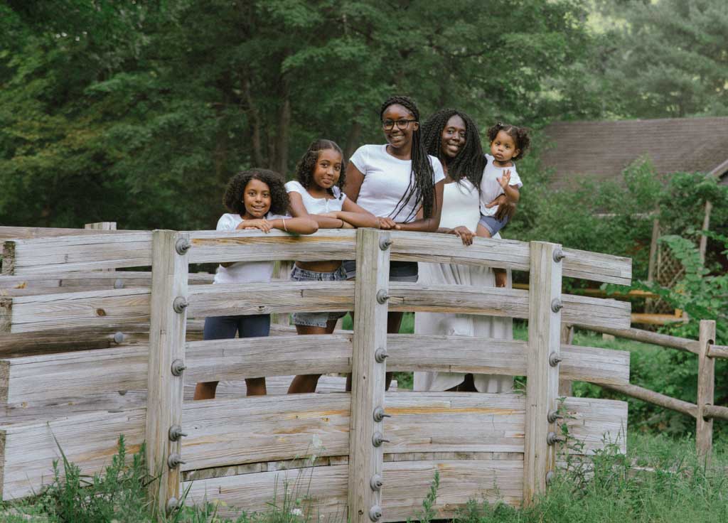 Family Portrait white fence